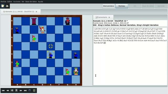Komodo 12.1.1 64 bit vs Stockfish 12 - 1/2 - PYCHESS - DEBIAN GNU/LINUX смотреть онлайн