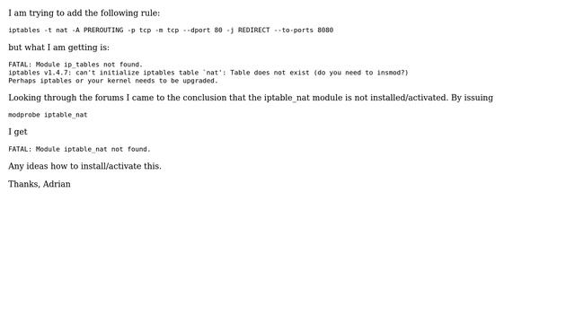 DevOps & SysAdmins: Install iptables_nat module on centos 6.4 смотреть онлайн