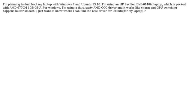 Ubuntu: Best graphics driver for HP Laptop with Switchable Graphics? смотреть онлайн