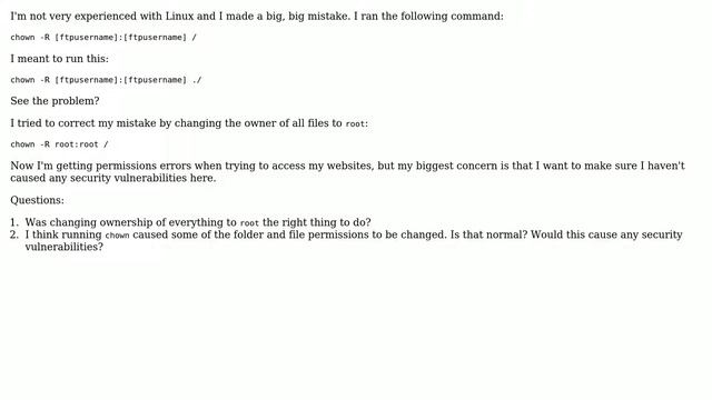 Unix & Linux: Accidentally screwed up permissions big time -- what should I do? (2 Solutions!!) смотреть онлайн