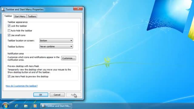 Change Windows 7 Taskbar to Windows 95 - XP Style смотреть онлайн