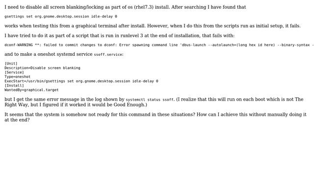 Unix & Linux: Disable screen saver during install/initial setup смотреть онлайн