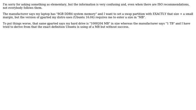 Unix & Linux: How to conver each GB "manufacturer" RAM to the EXACT MB equivalent gparted uses? смотреть онлайн