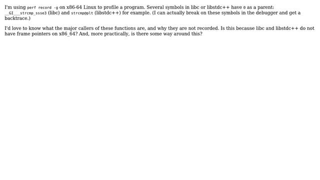 How to make linux 'perf record' work for libc and libstdc++ symbols? смотреть онлайн