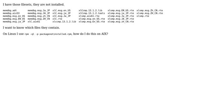 Unix & Linux: AIX show package content смотреть онлайн
