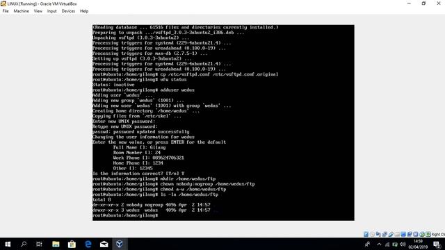 Install FTP Server LINUX VIRTUAL BOX смотреть онлайн