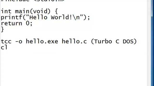 Simple ANSI C Hello World Example смотреть онлайн
