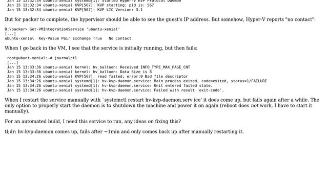 Ubuntu: hv-kvp-daemon fails in Ubuntu 16.04 on Hyper-V смотреть онлайн