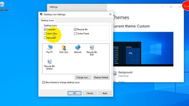 Desktop Icons Settings in Windows 10 смотреть онлайн
