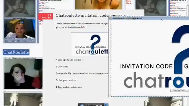Chatroulette invitation code generator смотреть онлайн