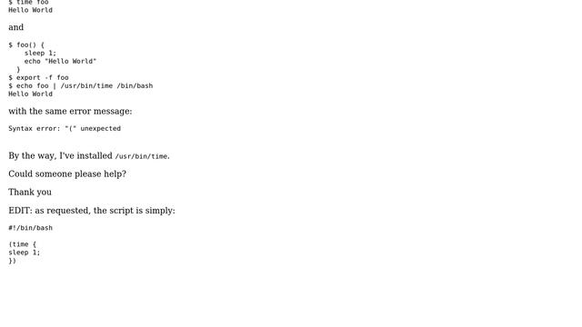Unix & Linux: Various syntax errors when measuring the execution time of a script смотреть онлайн