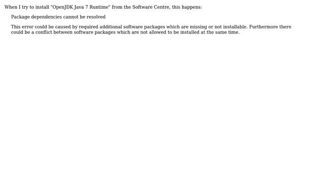 Ubuntu: "Package dependencies cannot be resolved" when installing OpenJDK Runtime смотреть онлайн