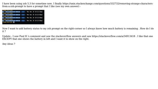 Unix & Linux: How to add battery status to zsh prompt on extreme right? (2 Solutions!!) смотреть онлайн