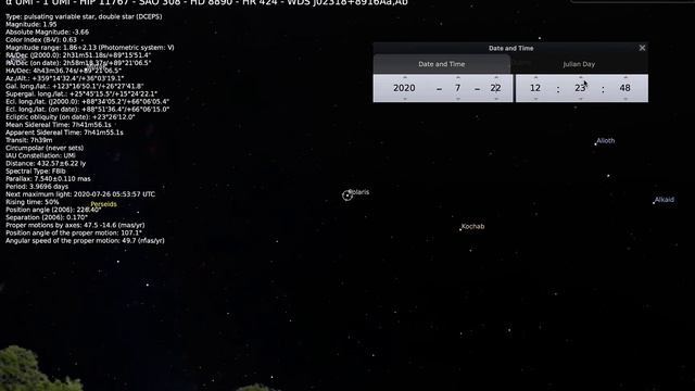 Stellarium - Polaris (speed up time) смотреть онлайн