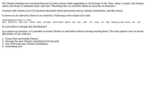 Ubuntu: Fixing Ubuntu Installation after aborted Installation attempt смотреть онлайн