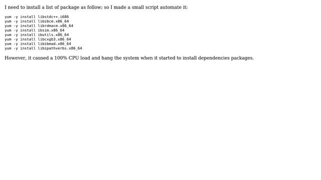 Yum batch install package cause 100% CPU load? смотреть онлайн