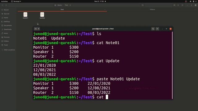 How to Merge a Section of Text to Output & Save it to a File | paste Command in Linux смотреть онлайн