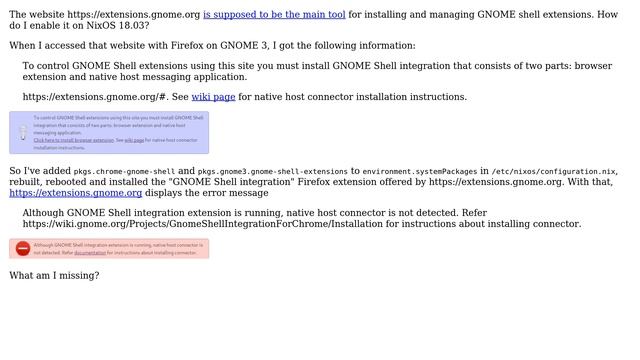 How can I install GNOME shell extensions from extensions.gnome.org through Firefox on NixOS? смотреть онлайн