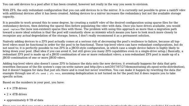 Growing a ZFS pool from populated ext4 disks смотреть онлайн