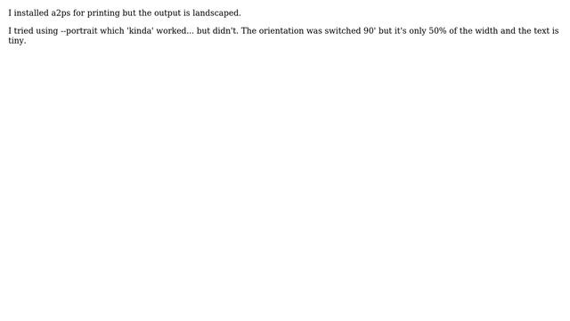 Unix & Linux: How can I print a2ps a file --portrait without being all squished? смотреть онлайн
