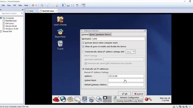 Connect Linux OS Statically to Internet Network or Wireless Network смотреть онлайн