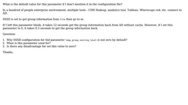 SSSD: Why does setting ldap_group_nesting_level to "0" improve the performance greatly? смотреть онлайн