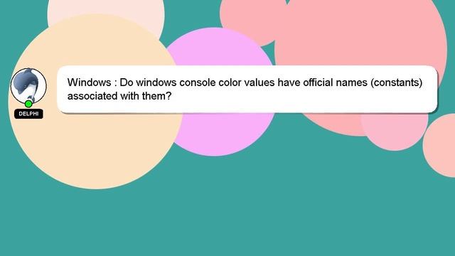 Windows : Do windows console color values have official names (constants) associated with them? смотреть онлайн