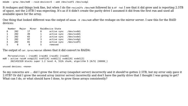 DevOps & SysAdmins: mdadm: Growing a RAID0 Array Weirdness смотреть онлайн