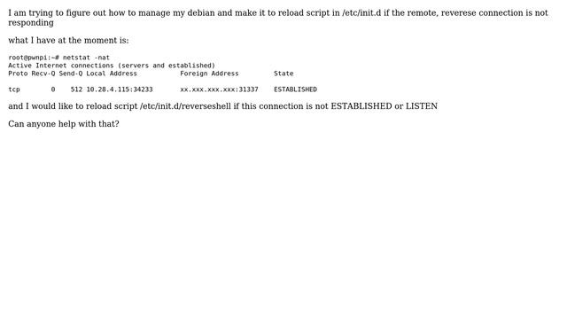Debian script - reboot proces if remote connection failed смотреть онлайн