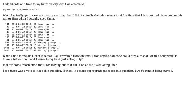 Linux History Display Dates смотреть онлайн