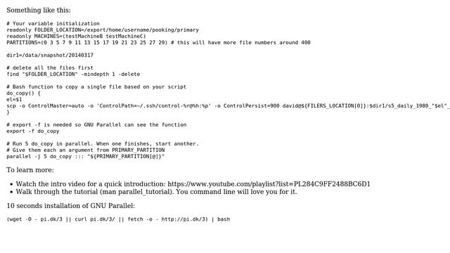 Unix & Linux: How to split the array in set of five files and download them in parallel? смотреть онлайн