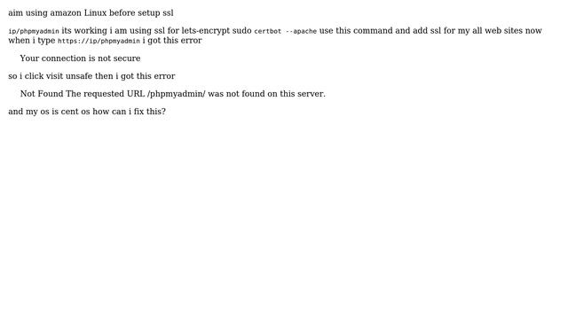 Ubuntu: After setup ssl phpmyadmin not working смотреть онлайн