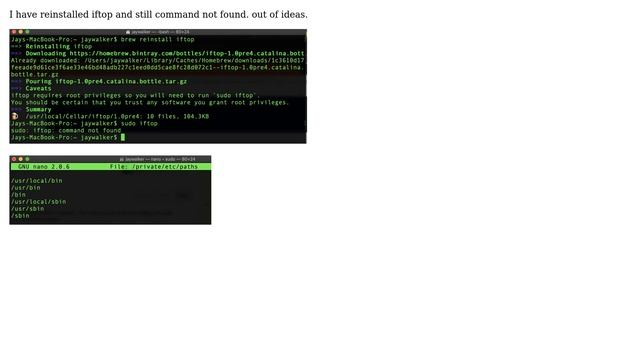 Apple: Successful brew install iftop still shows "sudo iftop: command not found" смотреть онлайн