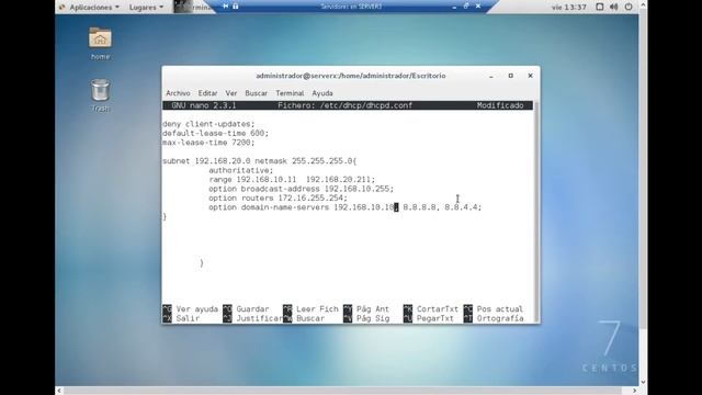 Instalación, configuración y Comprobación de servicio DHCP de Centos 7 смотреть онлайн