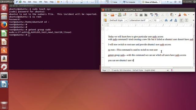 Tutorial--how to give particular user sudo access смотреть онлайн