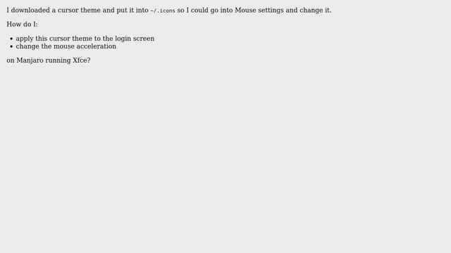 Unix & Linux: How to change mouse cursor and sensitivity/acceleration on login screen? смотреть онлайн