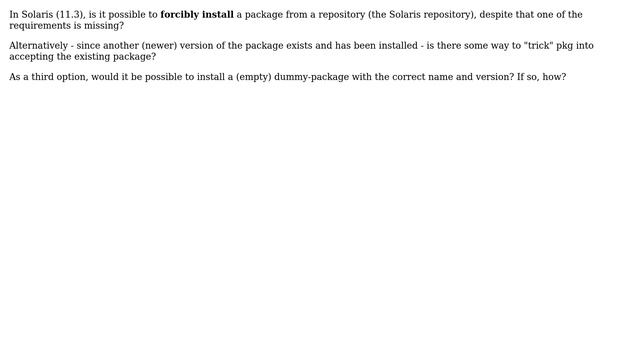 Unix & Linux: Forcibly install a package, despite missing dependency? смотреть онлайн