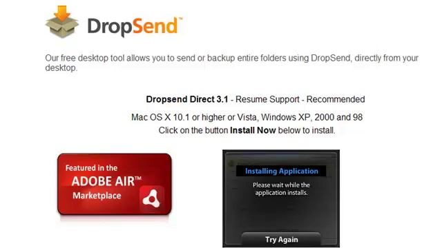 Install Adobe Air application using DropSend смотреть онлайн