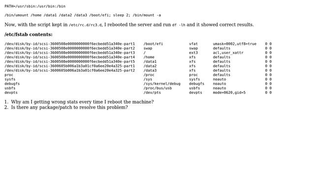 Unix & Linux: Mounted Filesystems showing wrong details смотреть онлайн