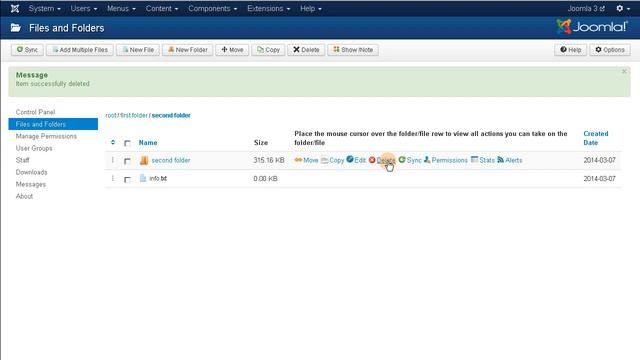 User Extranet for Joomla! 3 / Folders: Delete files and folders смотреть онлайн
