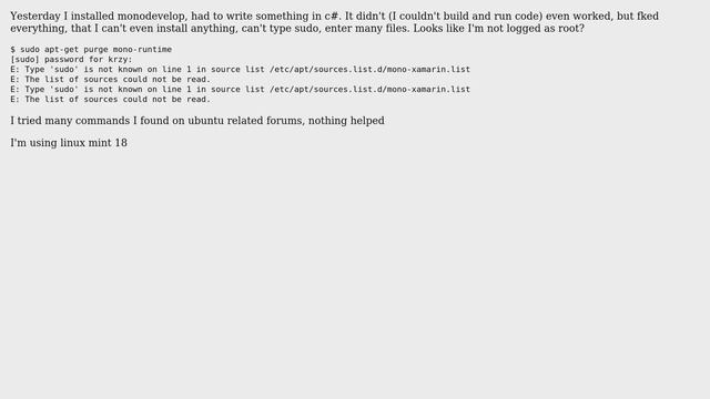 mono-xamarin.list Type 'sudo' is not known смотреть онлайн