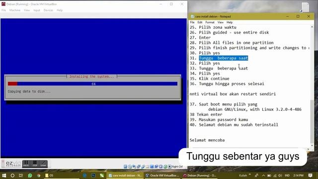 Tutorial Install Linux Debian di Virtual Box смотреть онлайн