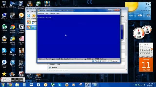 Tutuorial install Windows Server 2003 VB part1 смотреть онлайн
