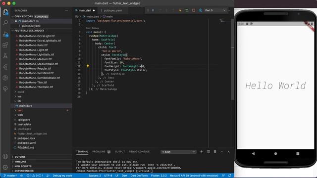 Flutter Basics - The Text Widget and Fonts смотреть онлайн
