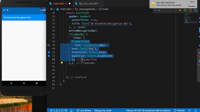 3D ANIMATION BUTTOM NAVIGATION BAR - FLUTTER TUTORIAL смотреть онлайн