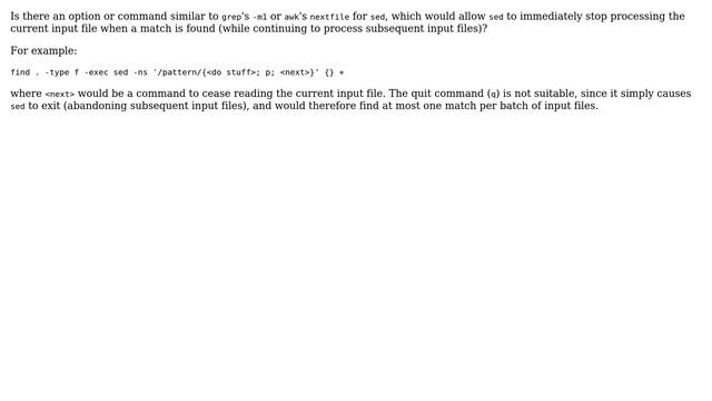 Unix & Linux: sed: jump to next input file смотреть онлайн