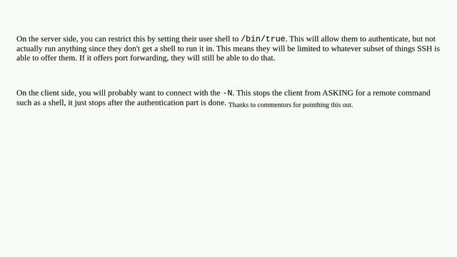 Unix: How to restrict an SSH user to only allow SSH-tunneling? смотреть онлайн
