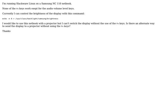 Unix & Linux: Keyboard Fn problem on Samsung netbook смотреть онлайн