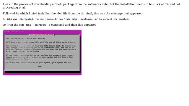 Ubuntu: dpkg was interrupted, asked to disable UEFI Secure Boot смотреть онлайн