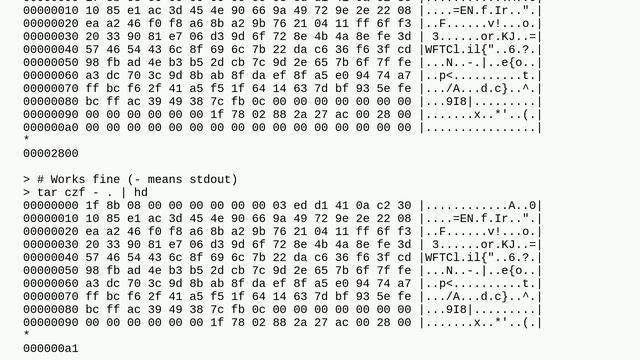 Unix: Why does tar's handling of stdout and - differ? смотреть онлайн